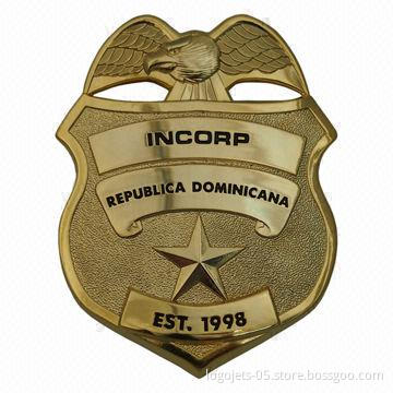 Police Badge, Available in Different Types of Finishes, Customized Designs Welcomed
